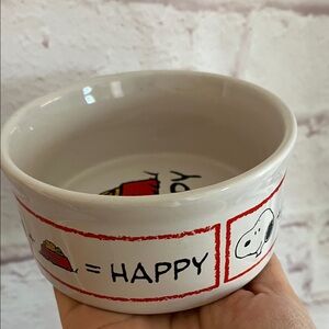 Peanuts White and Red Dog Bowl